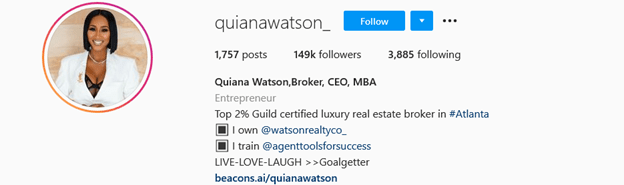 Top Real Estate Influencers - Quiana Watson