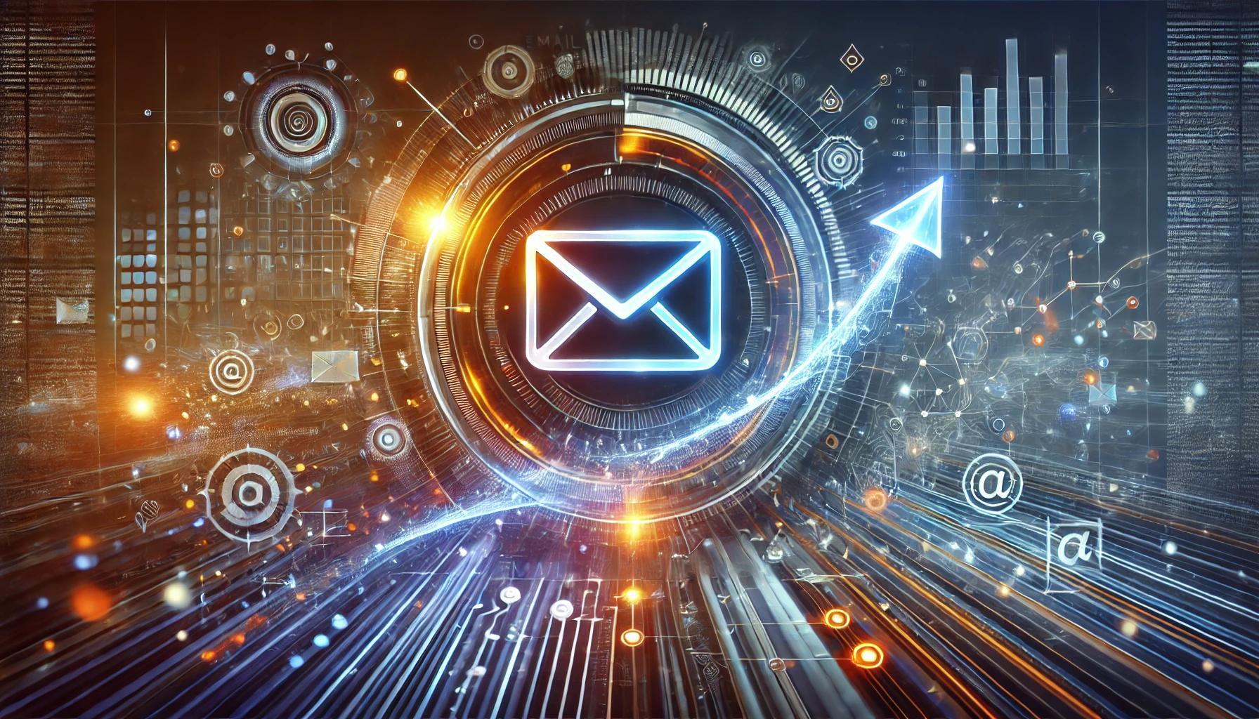 A futuristic digital artwork representing email en