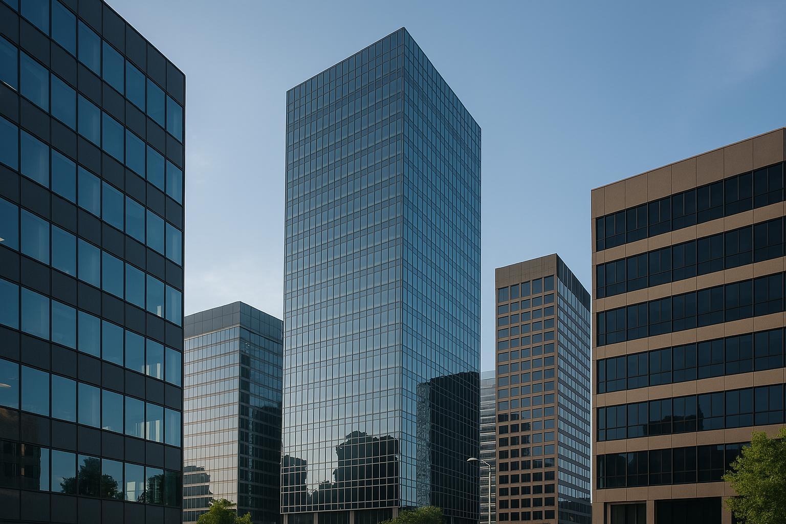 A high resolution digital photograph captures a ci Commercial real estate marketing agencies